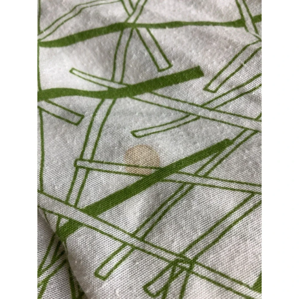 IKEA Plockar Duvet Cover Full Queen‎ Green Ivory Geometric Line Pattern 81x81